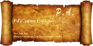 Pöpperl Alex névjegykártya